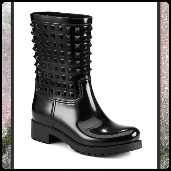 Shoes - ❌UNAVAILABLE❌Black studded rubber rain boots